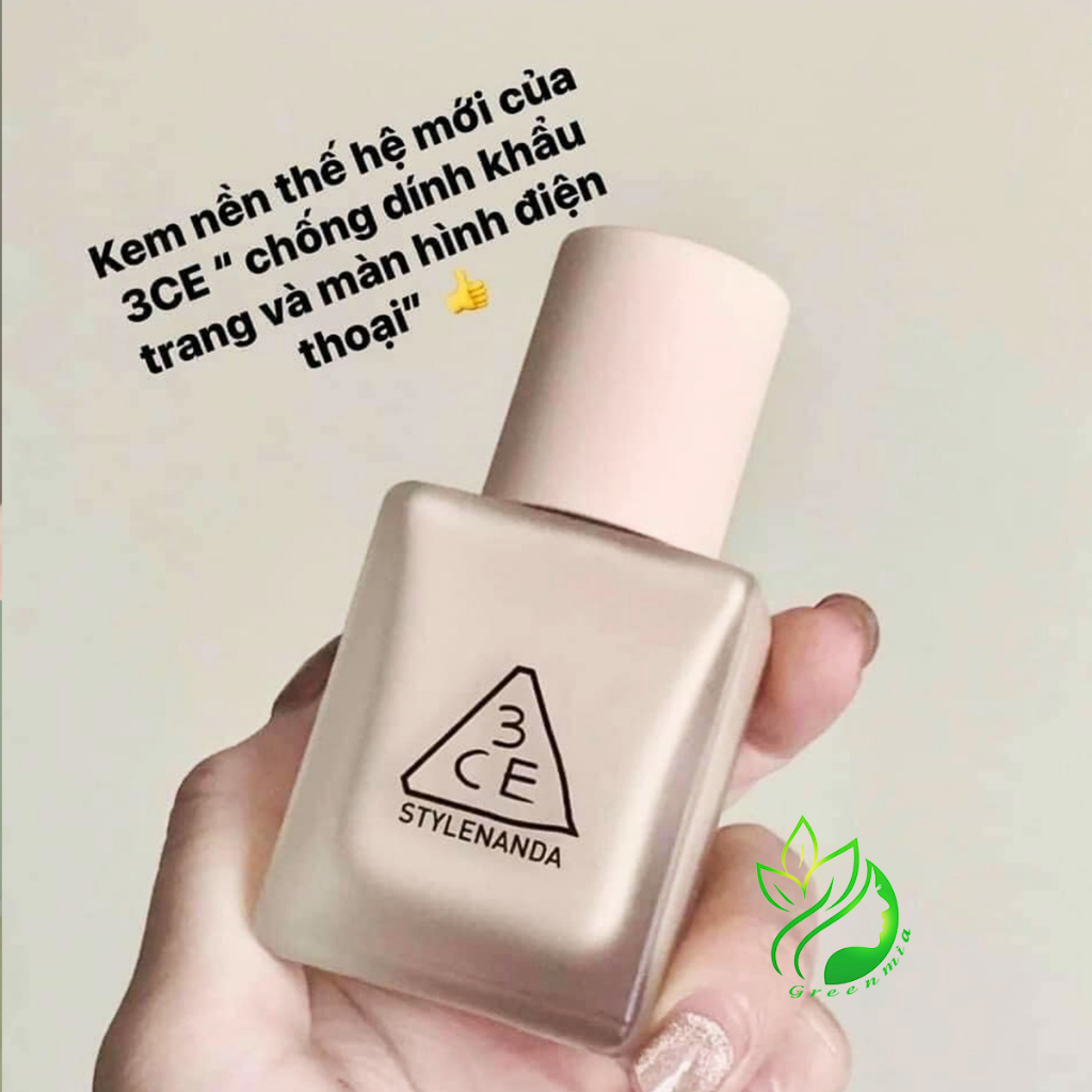 Kem Nền 3CE Velvet Fit Foundation Beige Lên Màu Tự Nhiên 30g Bền Lâu Trôi Kiềm Dầu Kháng Nước
