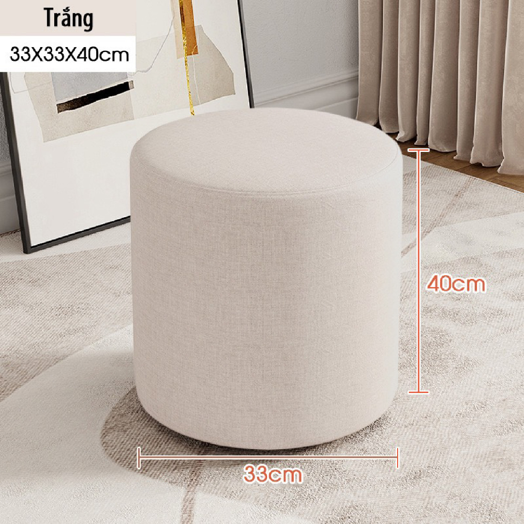 Ghế Đôn Sofa Ghế Bàn Trang Điểm Màu Vàng Cao 40cm Đường kính 33cm - Hoàn tiền 100% nếu khách không hài lòng