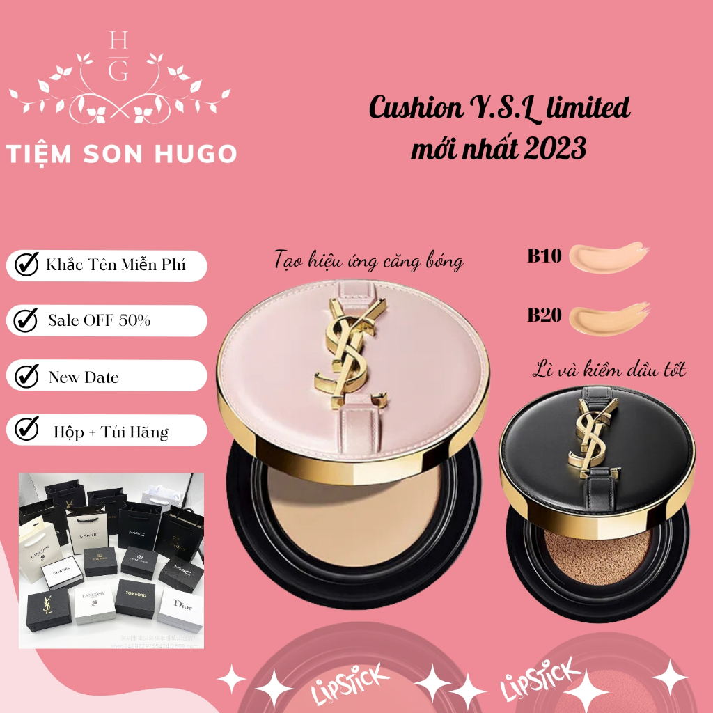 Phấn nước, Cushion YSL Limited vỏ hồng,đen mới nhất 2023