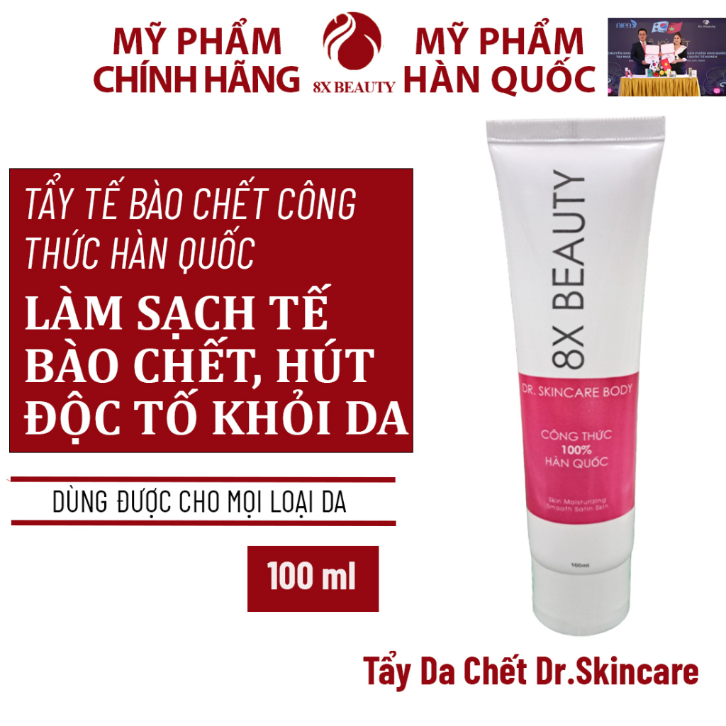 Gel Tẩy Tế Bào Chết Da Mặt Dr.Skincare 8x Beauty Làm Sạch Tế Bào Da Chết, Làm Sạch Cặn Kem 100ml