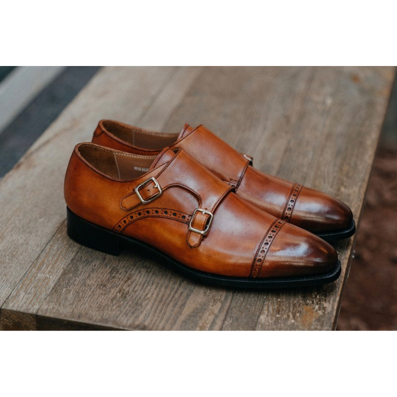 Giày tây nam cao cấp kiểu dáng monkstrap chất liệu da bê nhập khẩu thương hiệu CNES (Monkan 21)