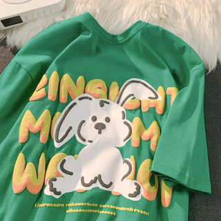 Áo thun nữ tay lỡ form rộng chất cotton su in hình TAI THỎ  phong cách Hàn Quốc CAMASTORE M918