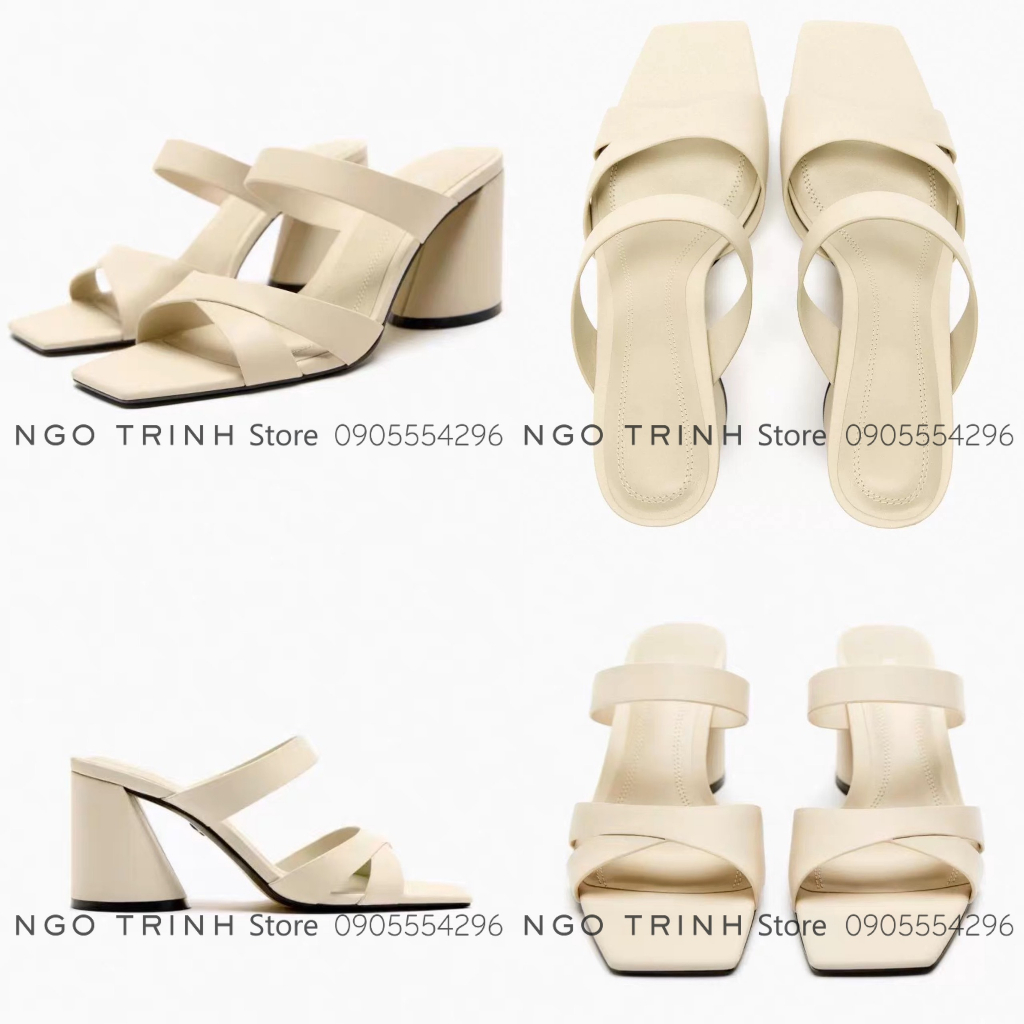 Giày Zara xuất xịn Giày gót vuông quai ngang Fullbox + kèm ảnh thật