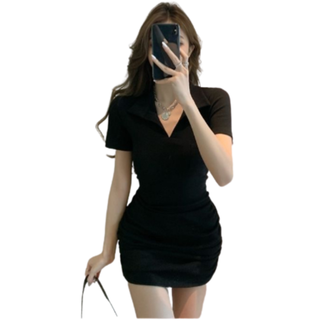 Váy Đầm Body cổ Polo, có Bigsize chất thun tăm gân kiểu dáng sexy, gợi cảm | BigBuy360 - bigbuy360.vn