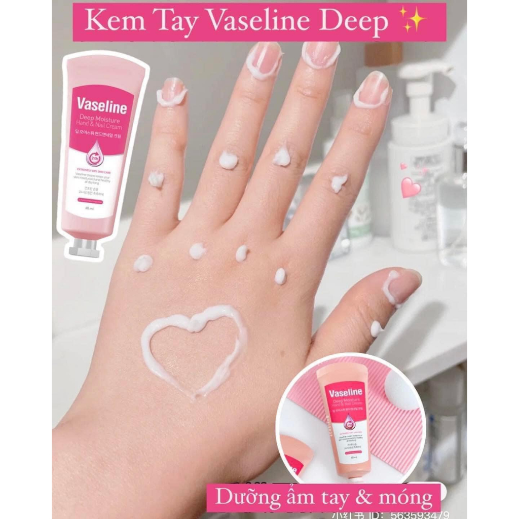 Kem dưỡng móng và tay Vaseline Deep Moisture Hand & Nail Cream