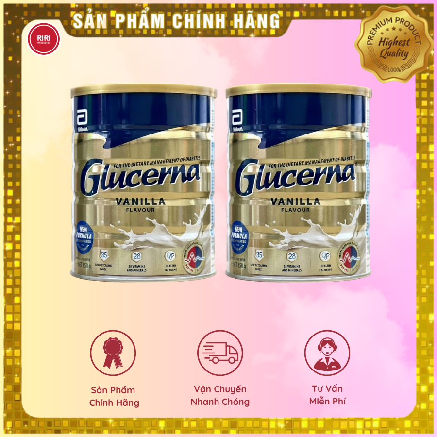 Sữa Glucerna vanilla dành cho người tiểu đường (Date6/ 2025) 850g