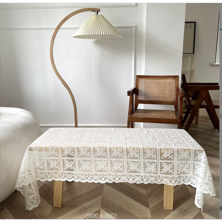 Khăn Ren Trải Bàn, Tủ, Tab Đầu Giường Màu Trắng Họa Tiết Vintage Trang Trí decor chụp ảnh