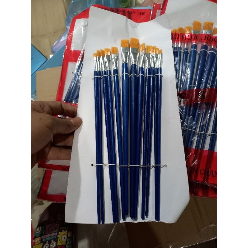 Bộ cọ vẽ, bút lông,chổi vẽ lông 12 chiếc hàng loại đẹp