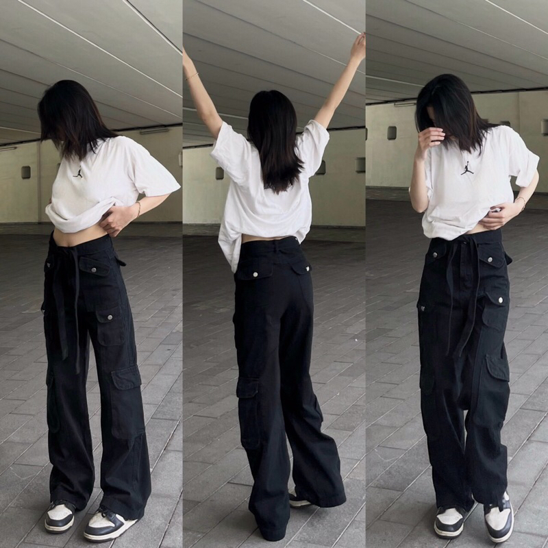 QUẦN KAKI TÚI HỘP TRƠN MÀU KÈM ĐAI- ảnh thật