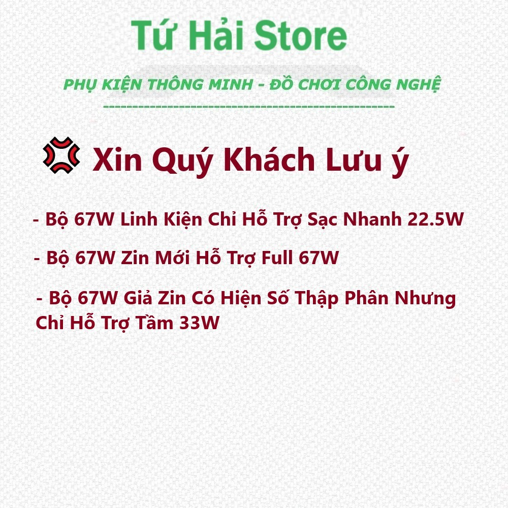 (BH 12 Tháng) Bộ Sạc Nhanh Xiaomi Mi 67W - Cáp Sạc 6A USB Type-C cho Xiaomi 11 Pro & Xiaomi 11 Ultra.. - TuHaiStore