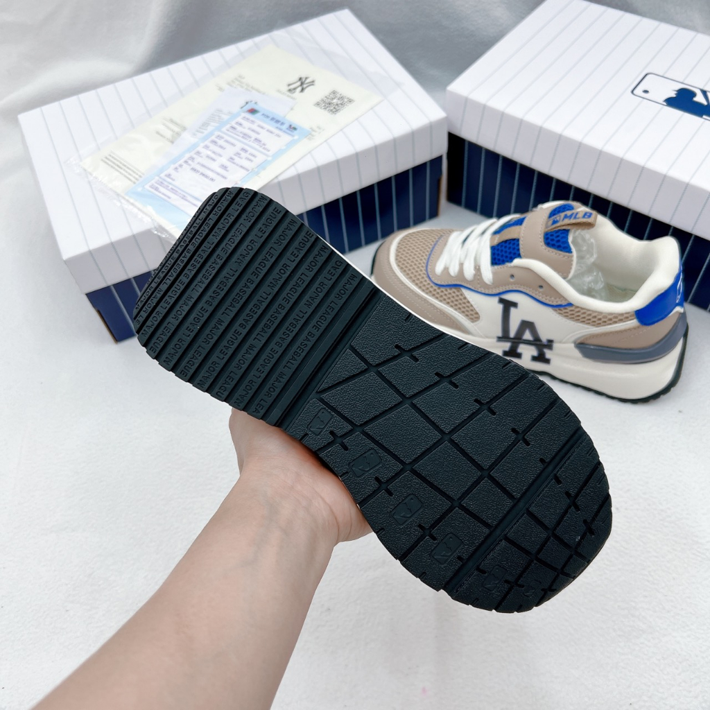 Giày MLB Chunky Runner LA nâu sữa, giày thể thao chạy bộ mlb, giày thể thao nam chunky full box