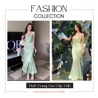 Đầm Đuôi Cá Hai Dây Tua Rua Bèo Dáng Ôm Thiết Kế Cá Tính Cho Nữ, Đầm hở lưng Triệu Lộ Tư