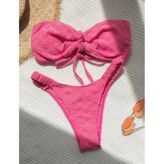 Set bikini 2 món đi biển phối nơ