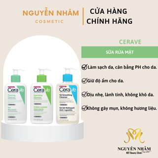 Sữa Rửa Mặt Dịu Nhẹ CERAVE Foaming & Hydrating Chính Hãng - Bản Pháp
