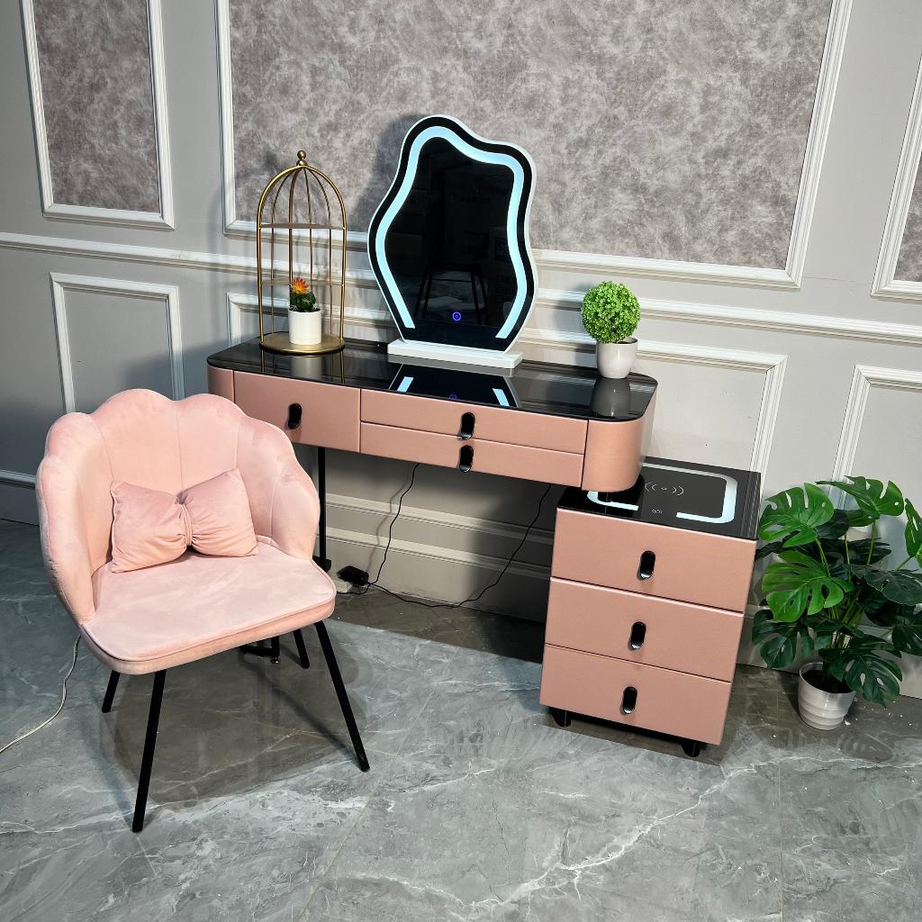 Bàn trang điểm thông minh, bàn phấn thông minh có loa sạc đèn đủ bộ cả ghế và gương  - Mã TN06  Nội thất Chani