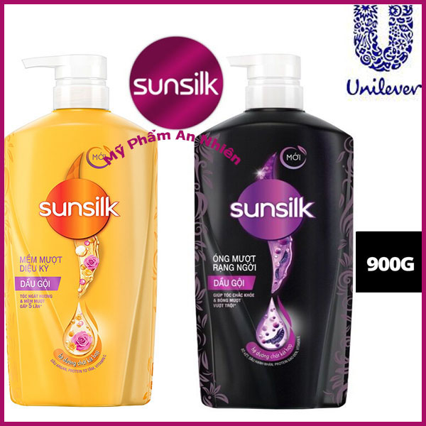 Dầu gội Sunsilk 900g dưỡng tóc và giúp lưu lại hương thơm tươi mát dễ chịu.