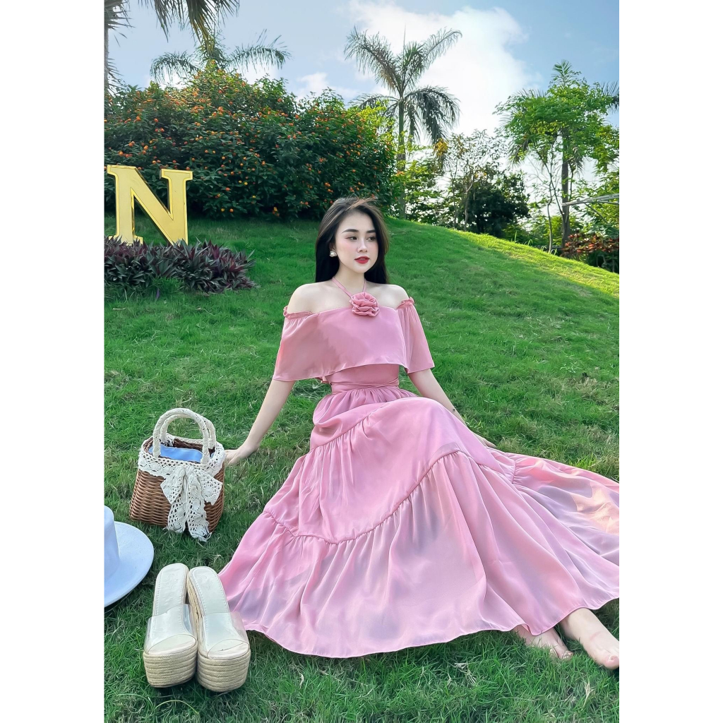 Váy maxi thiết kế voan tơ  V155
