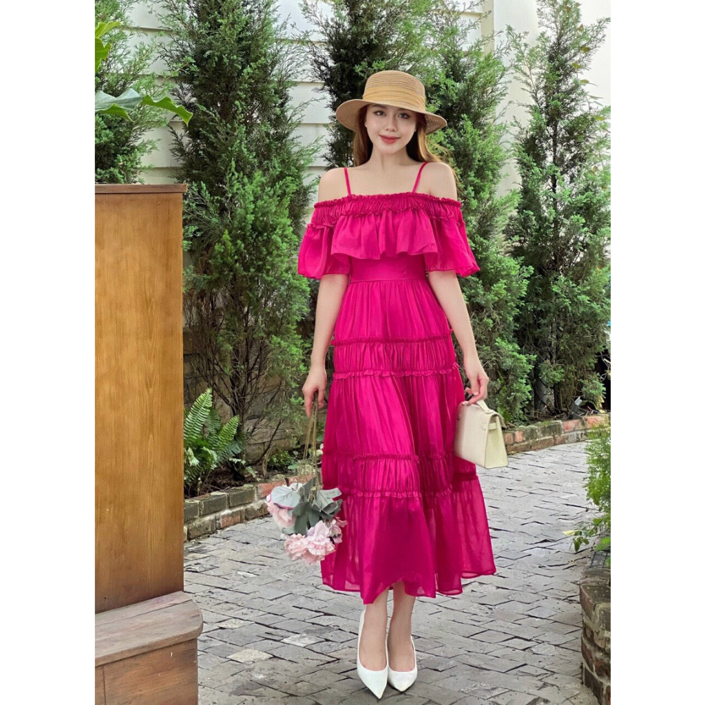 Váy maxi thiết kế voan tớ V160