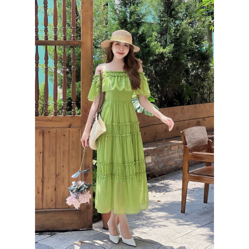 Váy maxi thiết kế voan tớ V160