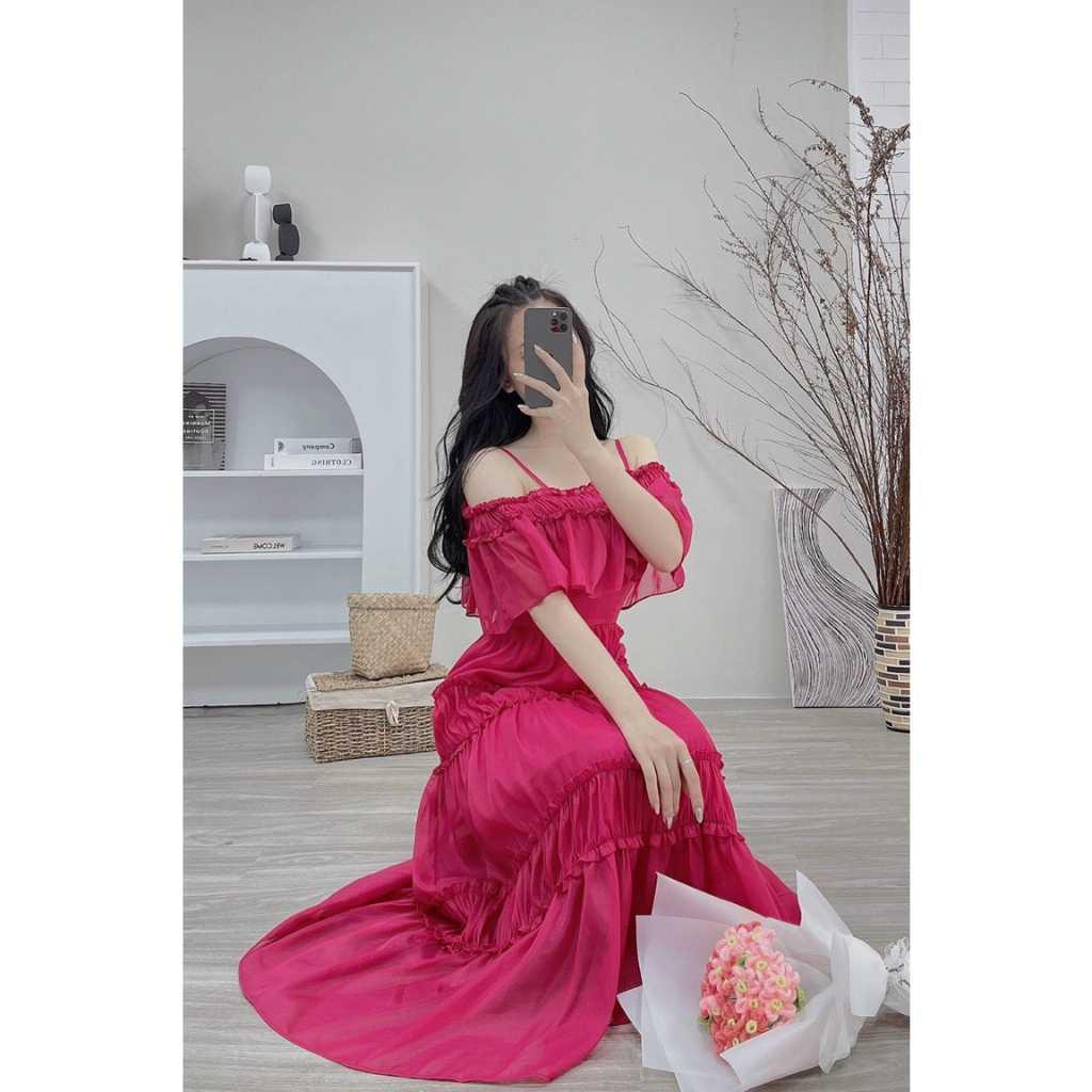 Váy maxi thiết kế voan tớ V160