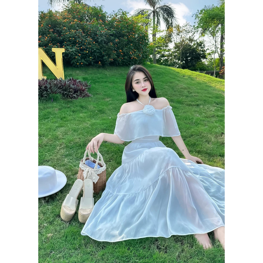 Váy maxi thiết kế voan tơ  V155