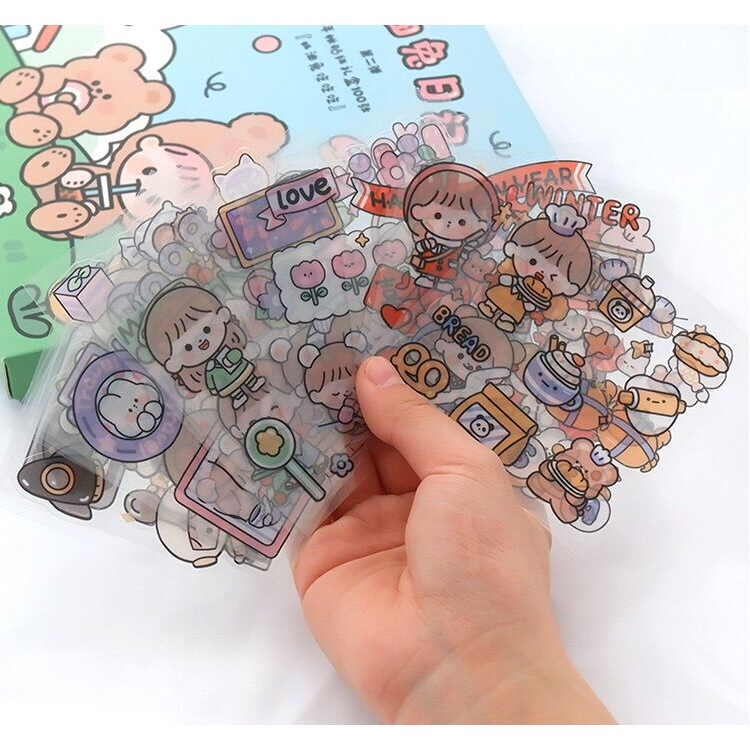 Túi 50 tấm nhãn dán sticker trong ngẫu nhiên hoạt hình dễ thương