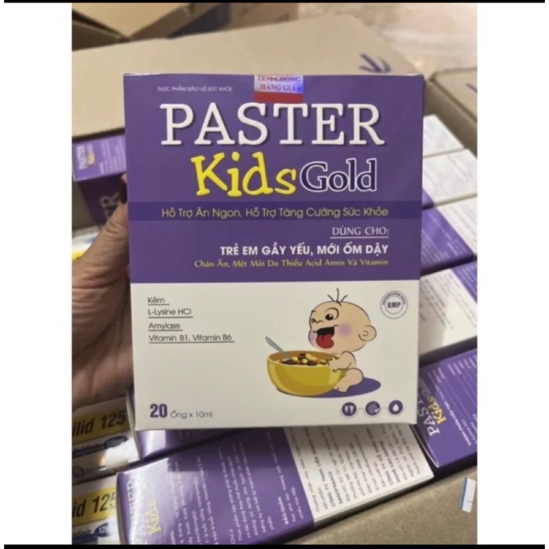 Siro kích thích ăn ngon Paster kids gold dạng 20 ống/ gói tiện lợi cho bé