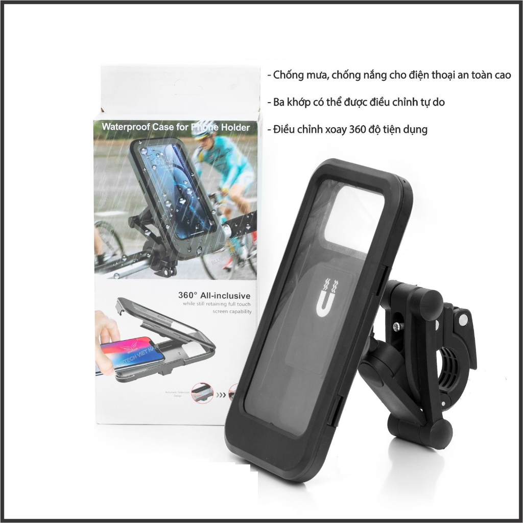 Kẹp Giá Đỡ Điện Thoại Xe Máy Chống Nước -  Chống Mưa - Dành Cho Xe Máy Đi Mưa