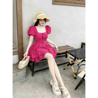 (ĐẦM BIGSIZE 50KG ĐẾN 90KG ) đầm 2 tầng tay phồng
