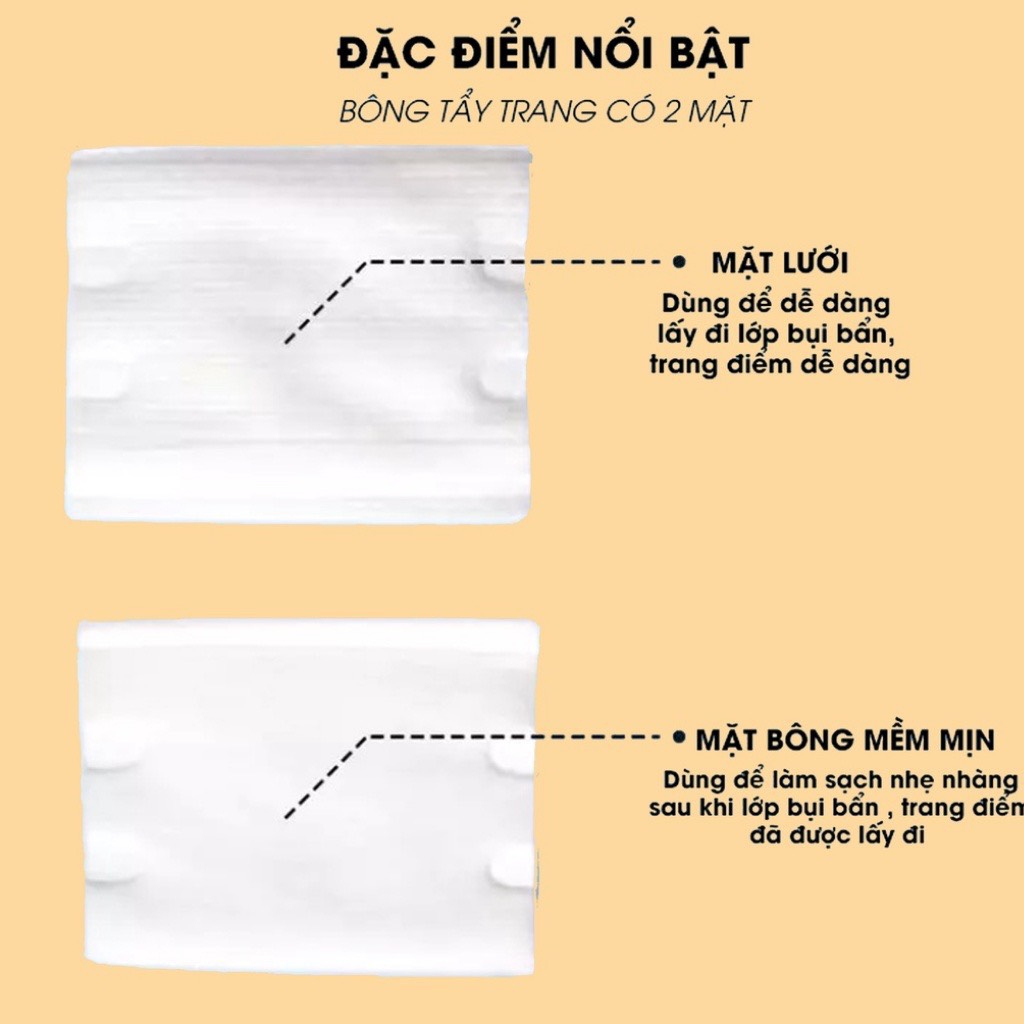 Bông tẩy trang, Bông tẩy trang 3 lớp cotton pads 222 miếng mềm mịn