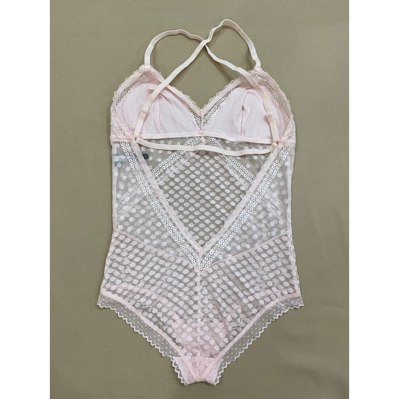 Áo liền thân bodysuit ren lưới mỏng - Thanh lý vnxk