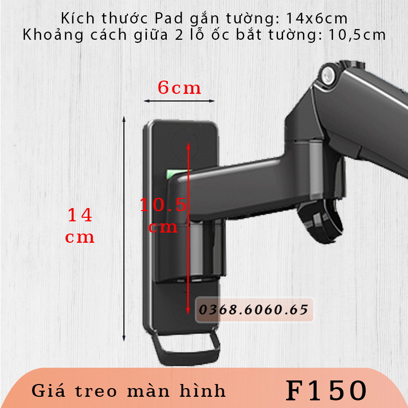 F425/ Giá Treo Màn hình gắn tường/ Tay treo/Arm màn hình gắn tường/ Lò xo thuỷ lực