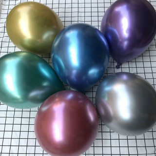 (Hàng chất lượng) 50 Bong Bóng Tròn Siêu Nhũ Mạ Chrome Nhiều Màu Loại To 12in