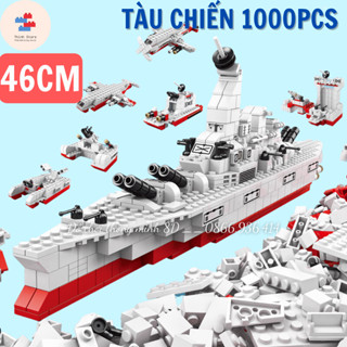 Mô hình lắp ráp tàu chiến, tàu sân bay lớn, tàu cứu hỏa 1000pcs - Đồ chơi sáng tạo, phát triển tư duy cho trẻ từ 6 tuổi