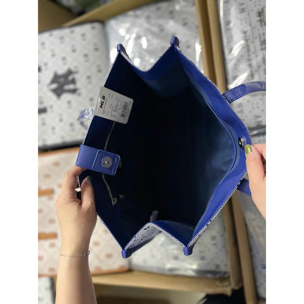 Túi đeo MLB Monogram Tote Bag 3 màu_ Túi MLB Tote NY xanh denim_vàng_đen hàng cao cấp