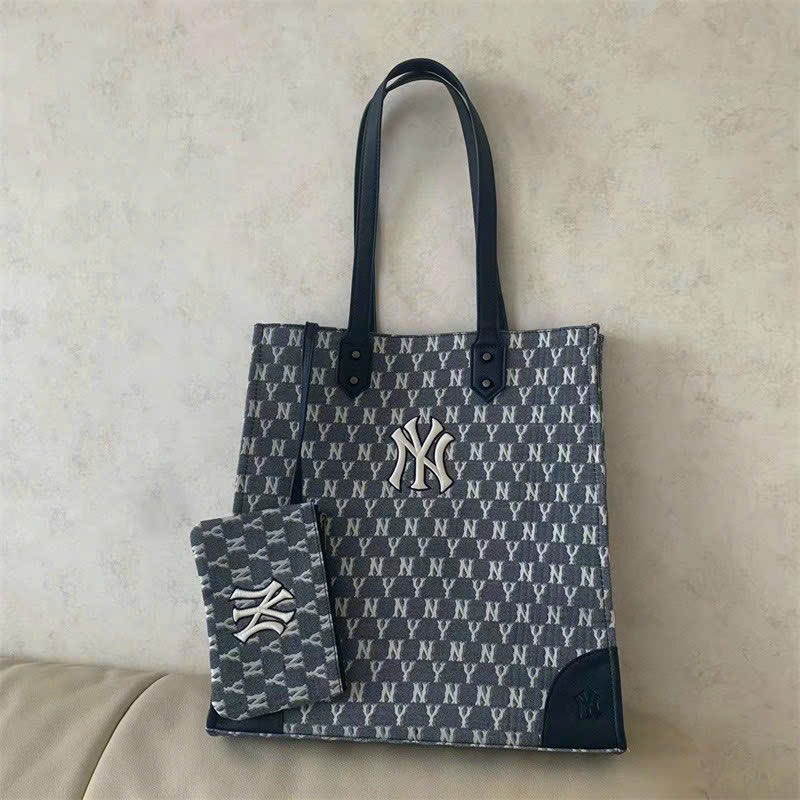 Túi đeo MLB Monogram Tote Bag 3 màu_ Túi MLB Tote NY xanh denim_vàng_đen hàng cao cấp