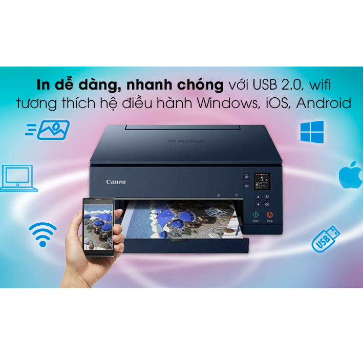 Máy In Ảnh Phun Màu Canon PIXMA TS6370 Wifi
