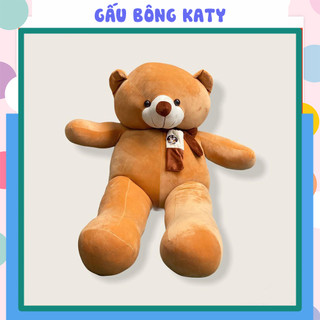 Gấu gông Brown đeo khăn, kích thước 1m - 1m3, màu nâu - Thú nhồi bông cao cấp,