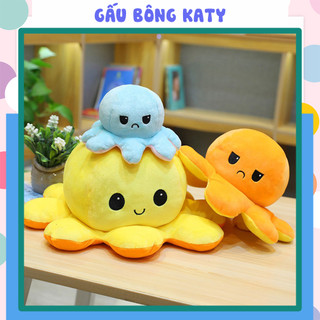 Bạch tuộc cảm xúc 4 chiều, Gấu bông lặt mặt lông mịn đáng yêu - Size 26 cm