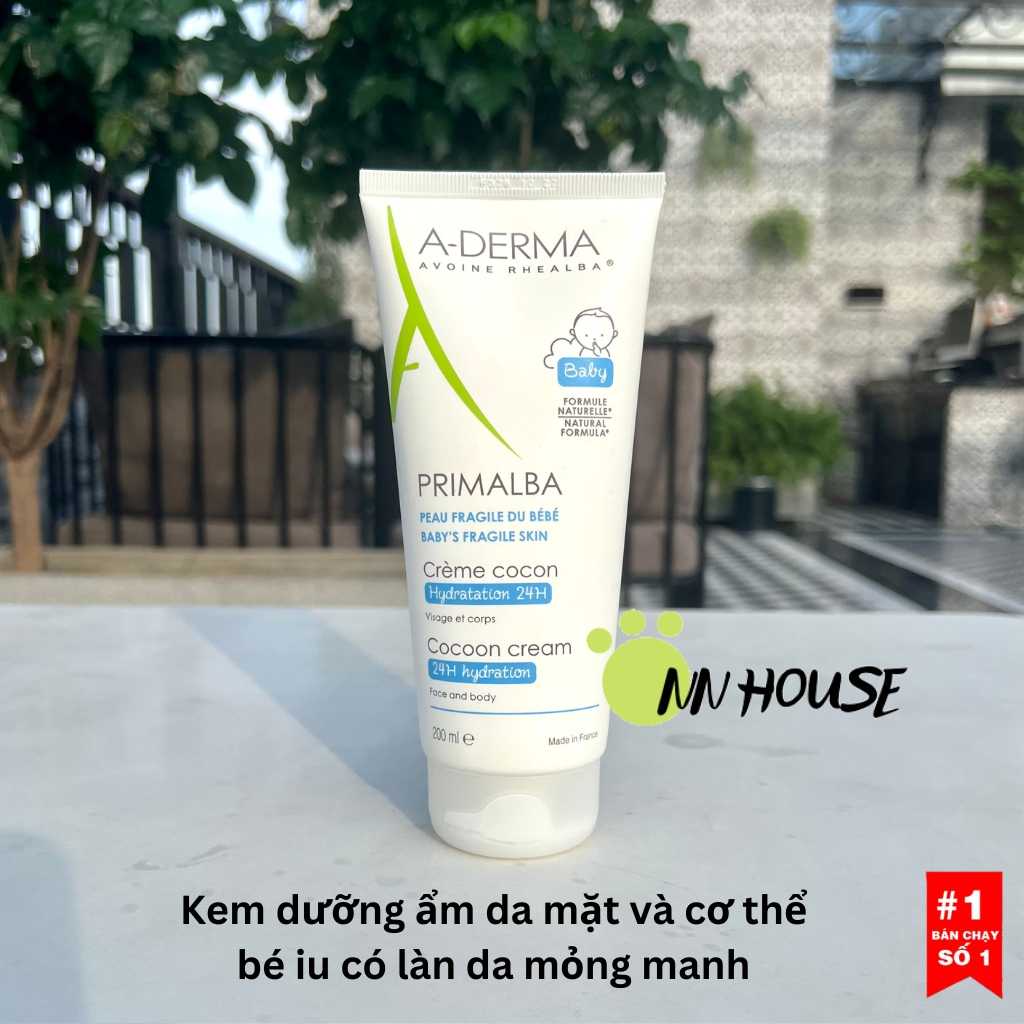 Kem dưỡng da cho bé Aderma Primalba face n body Cream, dưỡng ẩm da mặt và cơ thể baby ngậm nước 24h skincare kid kids