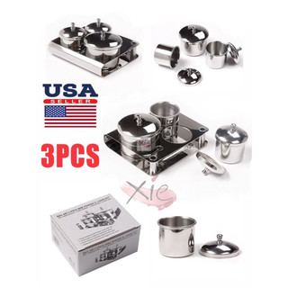 Bộ 3 nồi khay đựng bột/ lưu huỳn inox - Dụng cụ tiện ích cho các khoá làm bột đắp hoa cho móng