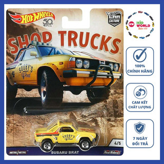 Xe mô hình Hot Wheels Car Culture Shop Trucks Series 2018 Subaru Brat FLC23, bánh cao su.