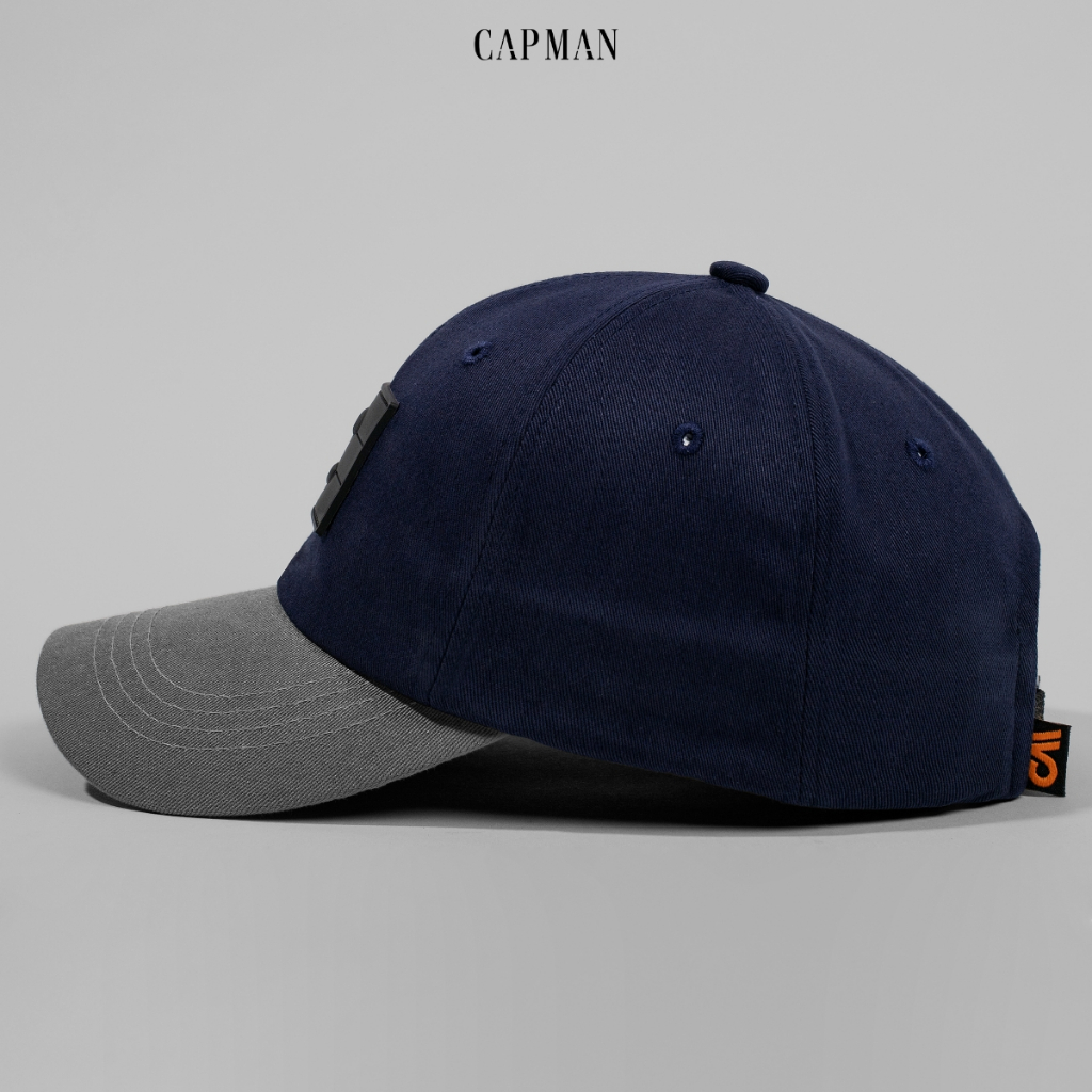 Mũ lưỡi trai thể thao màu xanh đen CAPMAN logo chữ C CM44