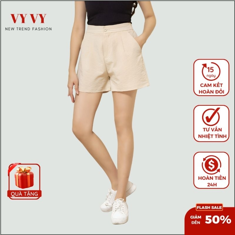 Quần Short Đũi Phối Cúc Gồm 5 Màu Form Rộng Rãi Freesize <60 Kg