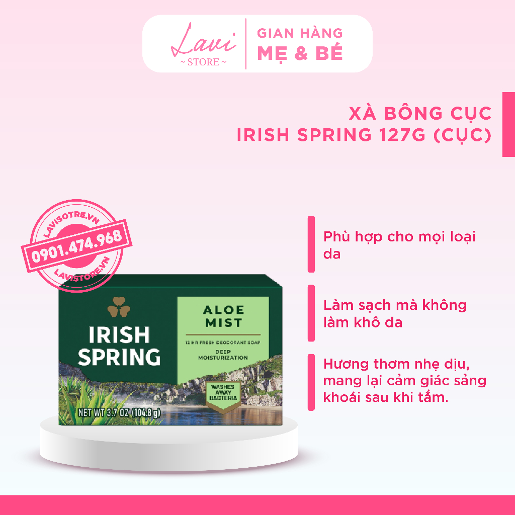 Xà bông cục Irish Spring 127g (cục)