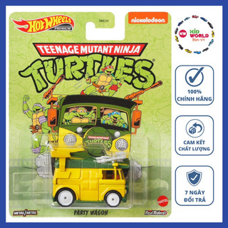 Xe mô hình Hot Wheels Premium Teenage Mutant Ninja Turtles Party Wagon GJR50, bánh cao su