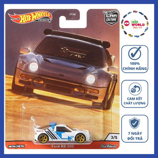 Xe mô hình Hot Wheels Premium Car Culture Thrill Climbers Series 2020 Ford RS 200 GJP91, bánh cao su.