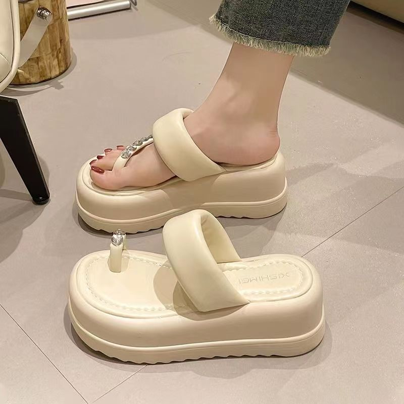 Sandal đế dày dép xỏ ngón cao gót đế dày