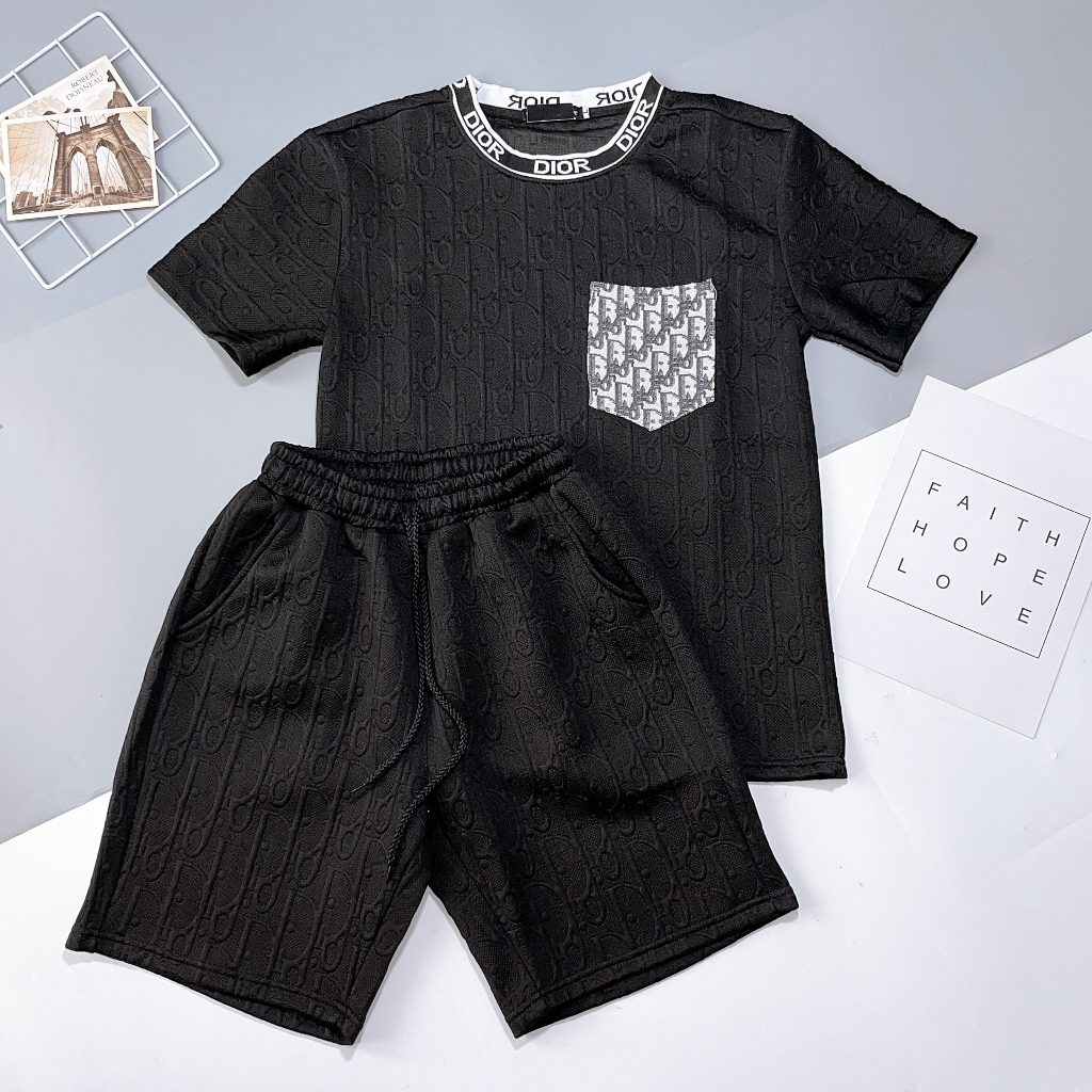 SET ĐỒ THUN XỐP NAM PHỐI TÚI IN CHỮ CỔ , CHẤT VÃI THUN XỐP DẬP NÔI