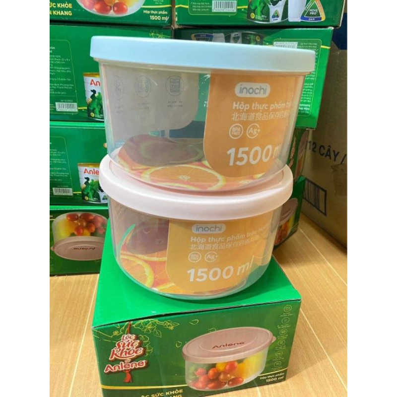 Hộp nhựa tròn 1500ml Inochi